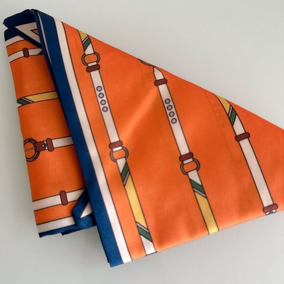 Orange Striped Scarf S33 - Picture 4 of 4